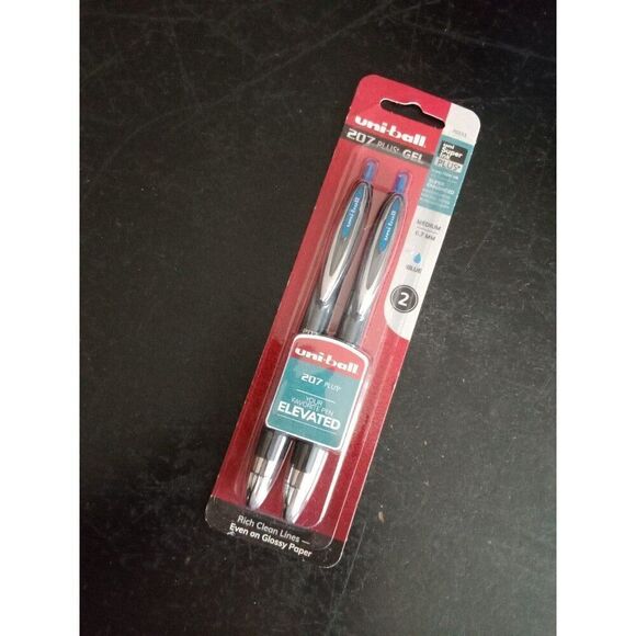 2 Blue Gel Pen Set UNI-Ball Medium #70233 - Picture 1 of 4